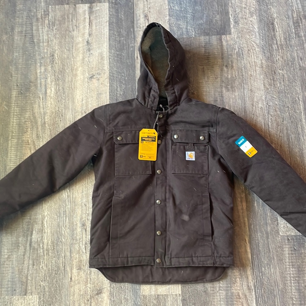 Mens small Carhartt RELAXED FIT WASHED DUCK SHERPA-LINED UTILITY BARTLETT JACKET